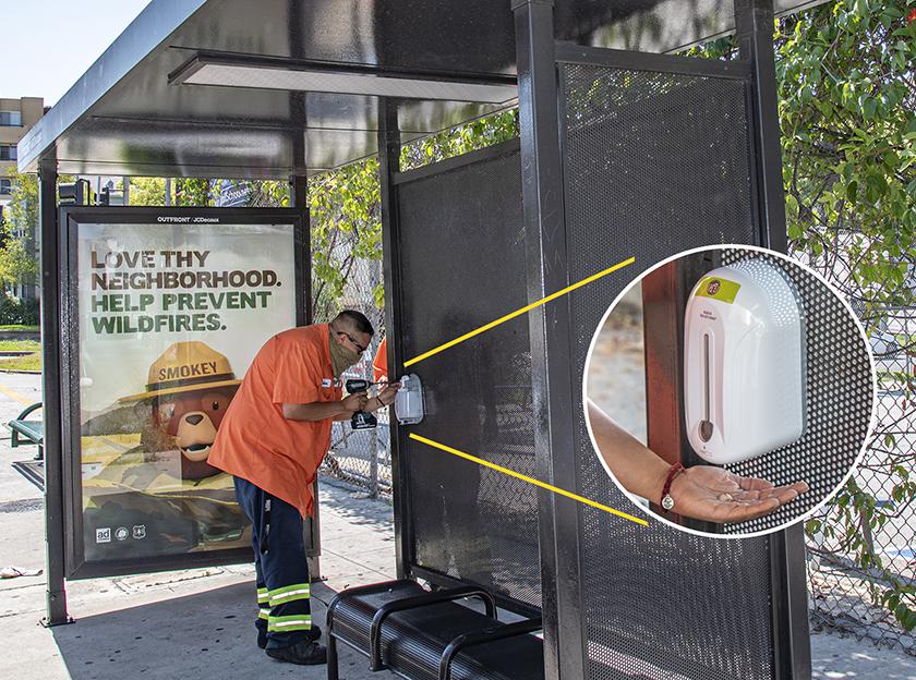 Transit Shelter Hand Sanitizers